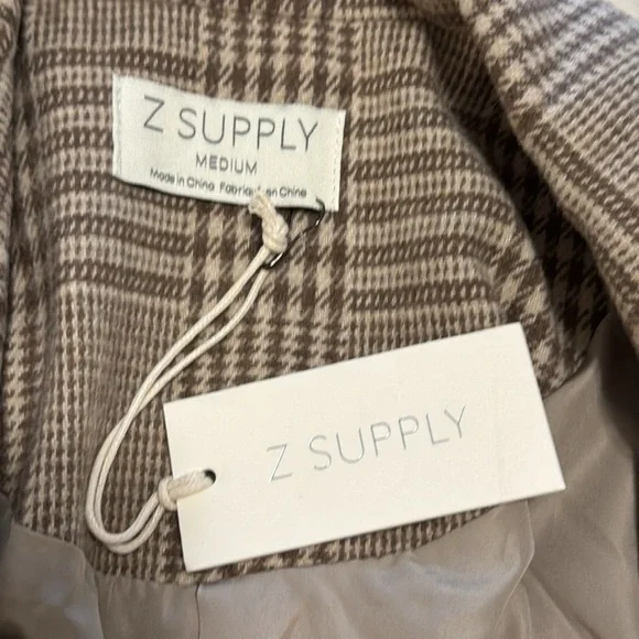 NWT Z Supply Anna Plaid Blazer in Milkshake Size Medium - Picture 8 of 11